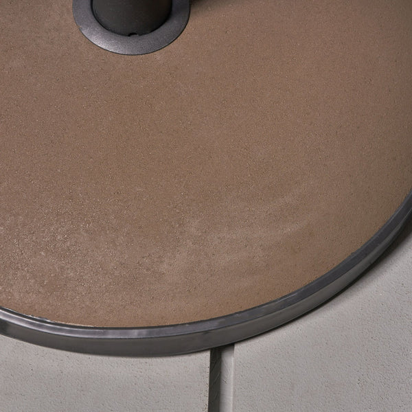 English Elm Christopher Knight Home® - UM-HOLDER heavy-duty round concrete base 55 lbs for umbrella stability, low-profile 25.25x22.5x4.8 inches Brown 54756.00BRN