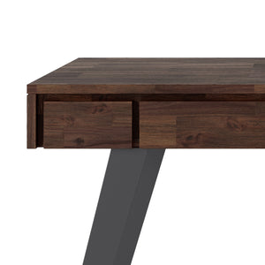 English Elm Lowry Small Desk - Handcrafted Distressed Charcoal Brown With Modern Industrial Style & Storage Solutions B136P158883