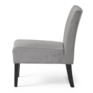English Elm Accent Chair with Rubberwood Legs Plush Upholstered Seat for Living Room or Bedroom 57764.00GEY