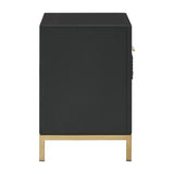 Homelegance By Top-Line Ninnette 26" Tall 2 - Drawer Nightstand Black MDF