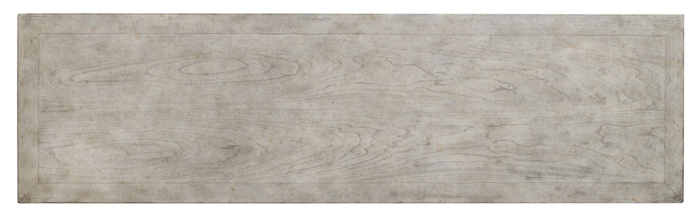 Hooker Furniture Diamante Shimmering Transitional Console With Light Cherry Gray Finish, Distressed Accents & Hidden Storage, 68" Wide 638-85102