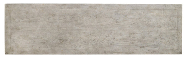 Hooker Furniture Diamante Shimmering Transitional Console With Light Cherry Gray Finish, Distressed Accents & Hidden Storage, 68" Wide 638-85102