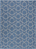 Nourison Horizon Indoor/Outdoor HOZ01 Machine Made Power-loomed Borderless Design Indoor/Outdoor Modern Outdoor Rug Denim, Denim 88% Polypropylene,12% Polyester 841491126608