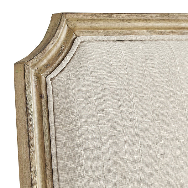 Homelegance By Top-Line Mayer Arched Linen and Wood Dining Chairs (Set of 2) Beige Rubberwood