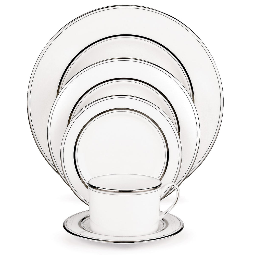 Lenox Kate Spade Library Lane Platinum 5-piece Place Setting White, WHITE BONE CHINA 6255236