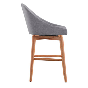 Homelegance By Top-Line Montague Mid-Century Wood Swivel Counter Height Stools (Set of 2) Grey Rubberwood