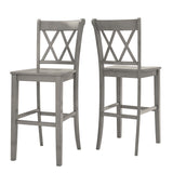 Homelegance By Top-Line Juliette X-Back Bar Height Chairs (Set of 2) Grey Rubberwood