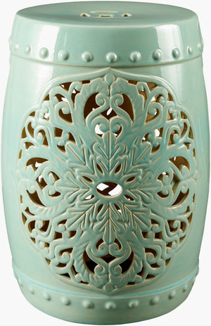 Livabliss Nusrat Glazed Ceramic Garden Stool Versatile Indoor Outdoor Side Table Plant Stand NUS002-181313
