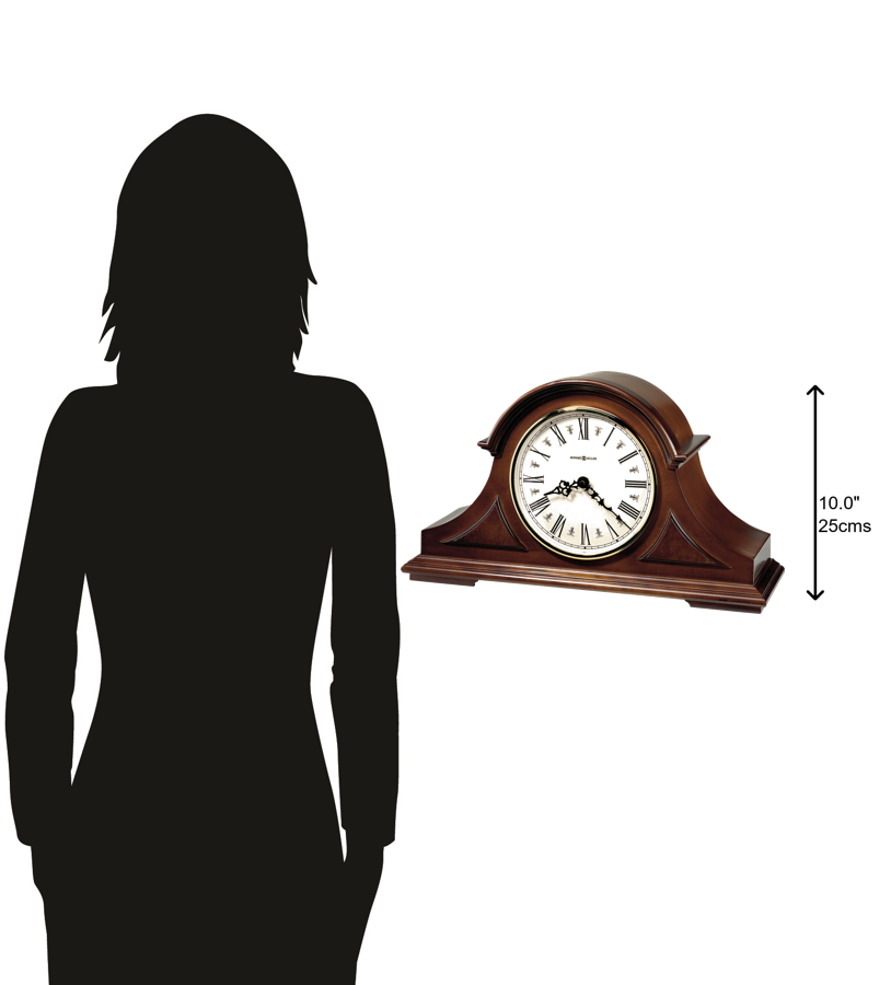 Hekman Furniture 635107 Burton Ii Mantel Clock - Elegant Windsor Cherry Finish With Triple Chime & Nighttime Control Windsor Cherry Burton Ii Mantel Clock 635107