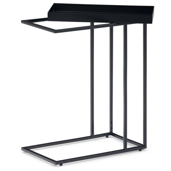 English Elm Garner Modern Industrial Tray Top C Side Table in Black - Handcrafted Metal, Removable Serving Tray, Versatile End/Table 23.2" H B136P158669