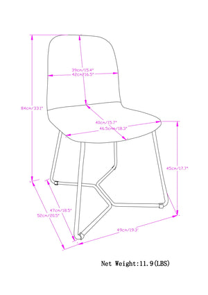 English Elm Wilcox Curved Padded Dining Chairs Set of 2 in Charcoal Grey – Upholstered Comfort on Metal Legs B136P159656