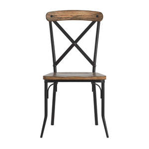 Homelegance By Top-Line Delano X-Cross Back Dining Chairs (Set of 2) Brown Metal