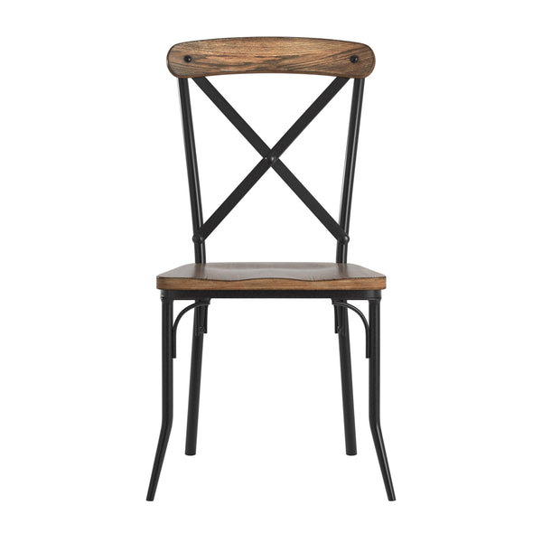 Homelegance By Top-Line Delano X-Cross Back Dining Chairs (Set of 2) Brown Metal