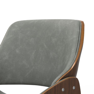 English Elm Malden Bentwood Dining Chair - Stylish Distressed Grey Vegan Leather For Modern Comfort & Versatility B136P158905