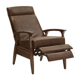 Homelegance By Top-Line Carson 25.75" Wide Mid-Century Modern Recliner Brown Faux Leather