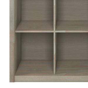 English Elm Artisan 9-Cube Bookcase - Handcrafted Distressed Grey Storage Unit For Stylish Home Organization B136P158414