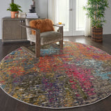 Nourison Celestial CES14 Machine Made Power-loomed Borderless Design Indoor Only Modern & Contemporary  Rug Sunset, Multicolor 100% Polypropylene 99446483201