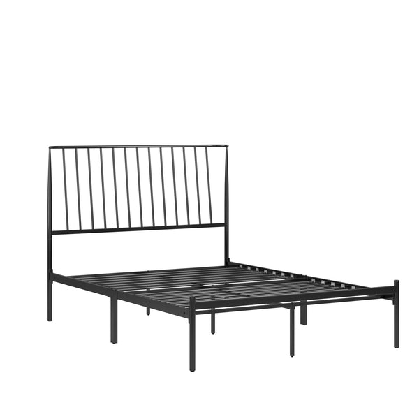 Homelegance By Top-Line Dante Metal Platform Bed with Curved Metal Headboard Black Metal