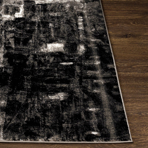 Livabliss Nova Machine Woven Polypropylene Rug Mid Century Modern Turkish Accent for Entryways Black, Charcoal 3'11" x 5'3" NVA3010-3952
