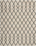 GOS01 Geometric Shag Indoor Rug: Plush Ivory-Charcoal Design for Cozy, Stylish Home Decor