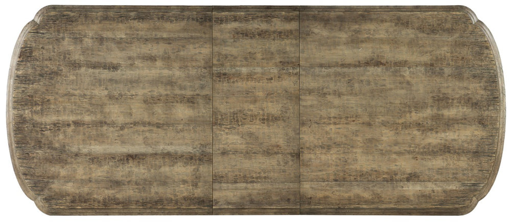 Hooker Furniture La Grange Le Vieux Double Pedestal Dining Table With Two 18" Leaves, Reclaimed Barnwood Finish 6960-75200-81