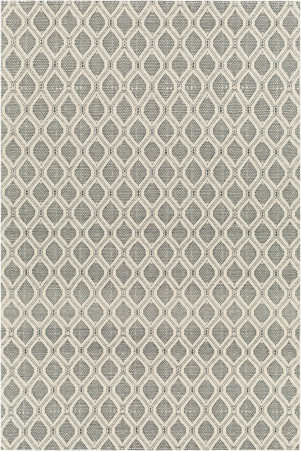 Livabliss Nevada Handwoven Cotton Wool Blend Rug Artisan Crafted for Entryways and Modern Interiors Cream, Black 27" x 45" NVD2300-2745