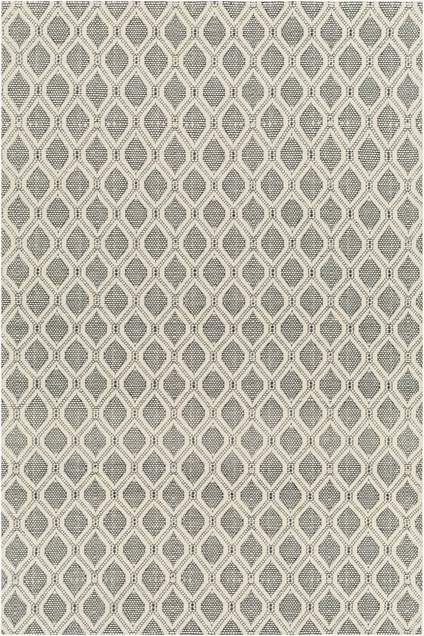 Livabliss Nevada Handwoven Cotton Wool Blend Rug Artisan Crafted for Entryways and Modern Interiors Cream, Black 27" x 45" NVD2300-2745