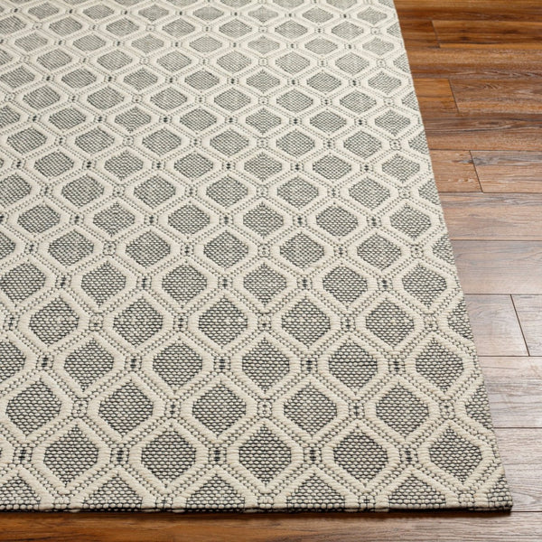 Livabliss Nevada Handwoven Cotton Wool Blend Rug Artisan Crafted for Entryways and Modern Interiors Cream, Black 27" x 45" NVD2300-2745
