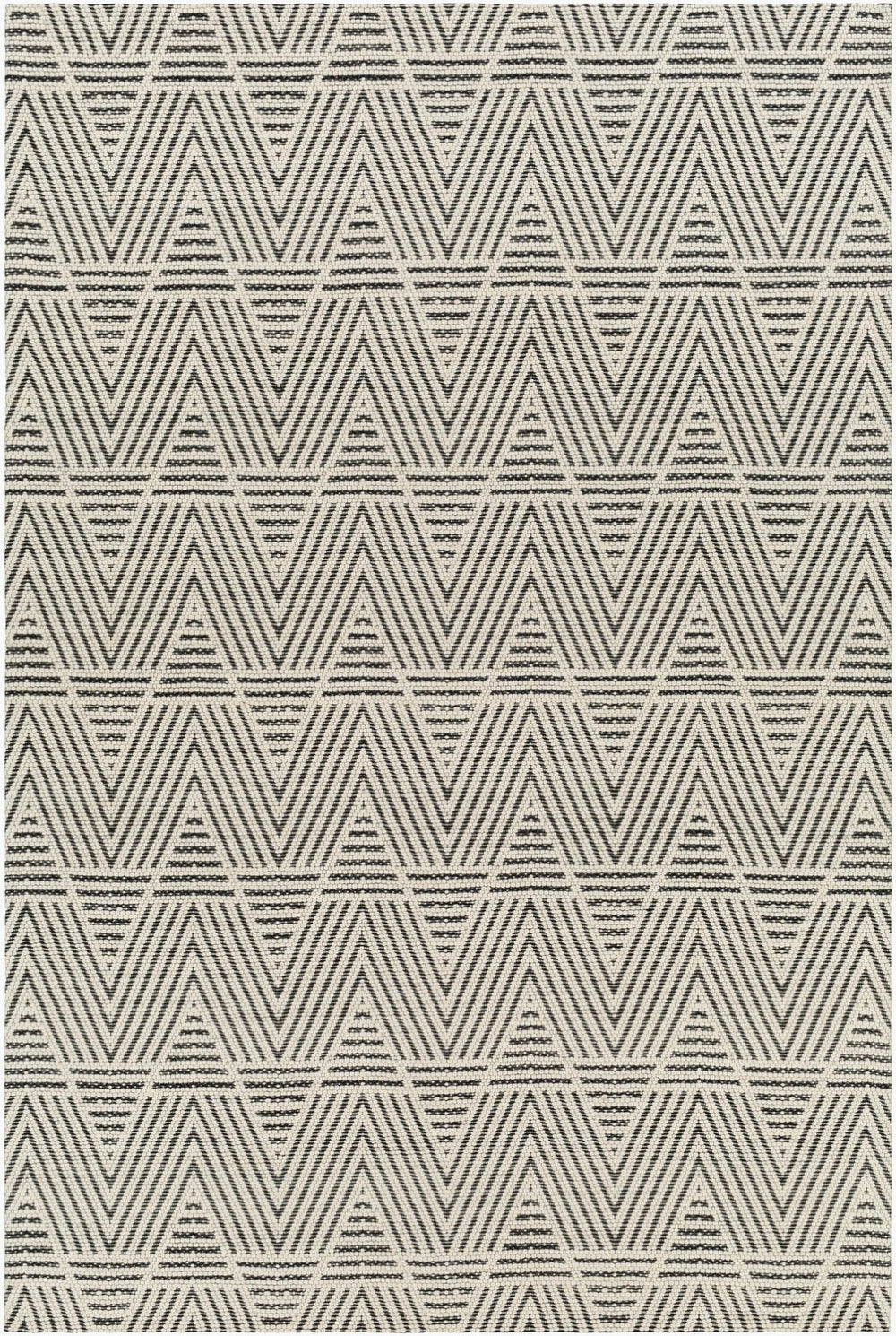 Livabliss Nevada Handwoven Cotton Wool Blend Accent Rug High Pile Artisan Craft for Modern Spaces White, Black 6' x 9' NVD2302-69