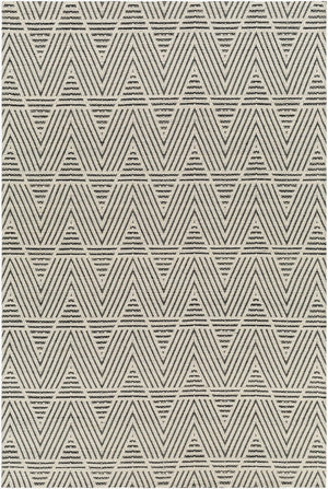 Livabliss Nevada Handwoven Cotton Wool Blend Accent Rug High Pile Artisan Craft for Modern Spaces White, Black 6' x 9' NVD2302-69