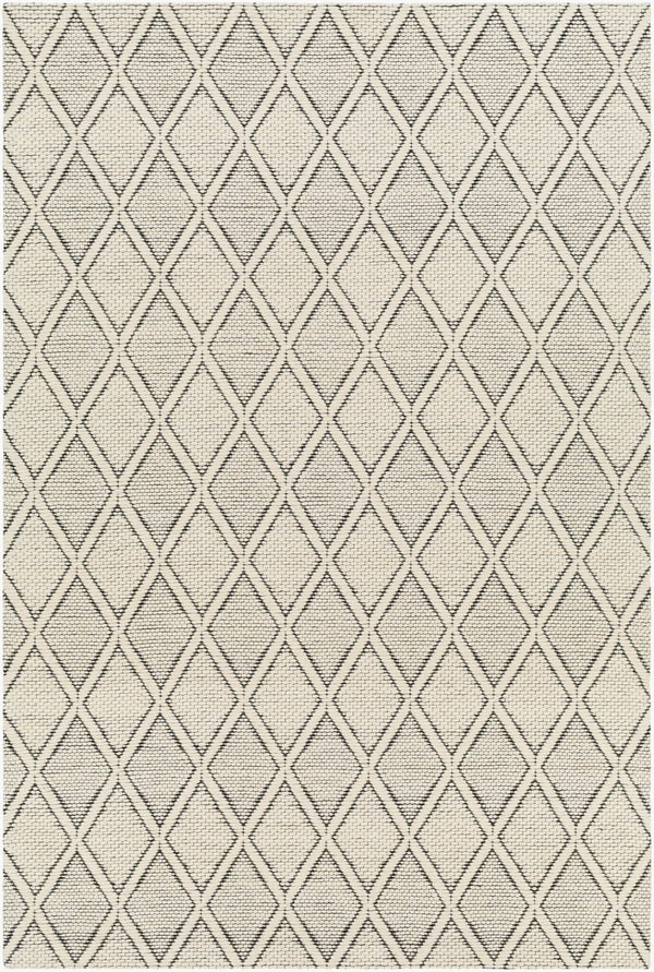 Livabliss Nevada Handwoven Cotton Wool Area Rug Artisan Crafted Plush Accent for Entryway Hallway Cream, Black 27" x 45" NVD2303-2745