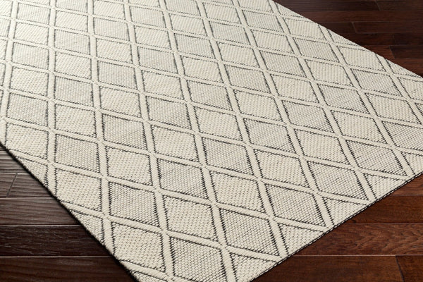 Livabliss Nevada Handwoven Cotton Wool Area Rug Artisan Crafted Plush Accent for Entryway Hallway Cream, Black 27" x 45" NVD2303-2745