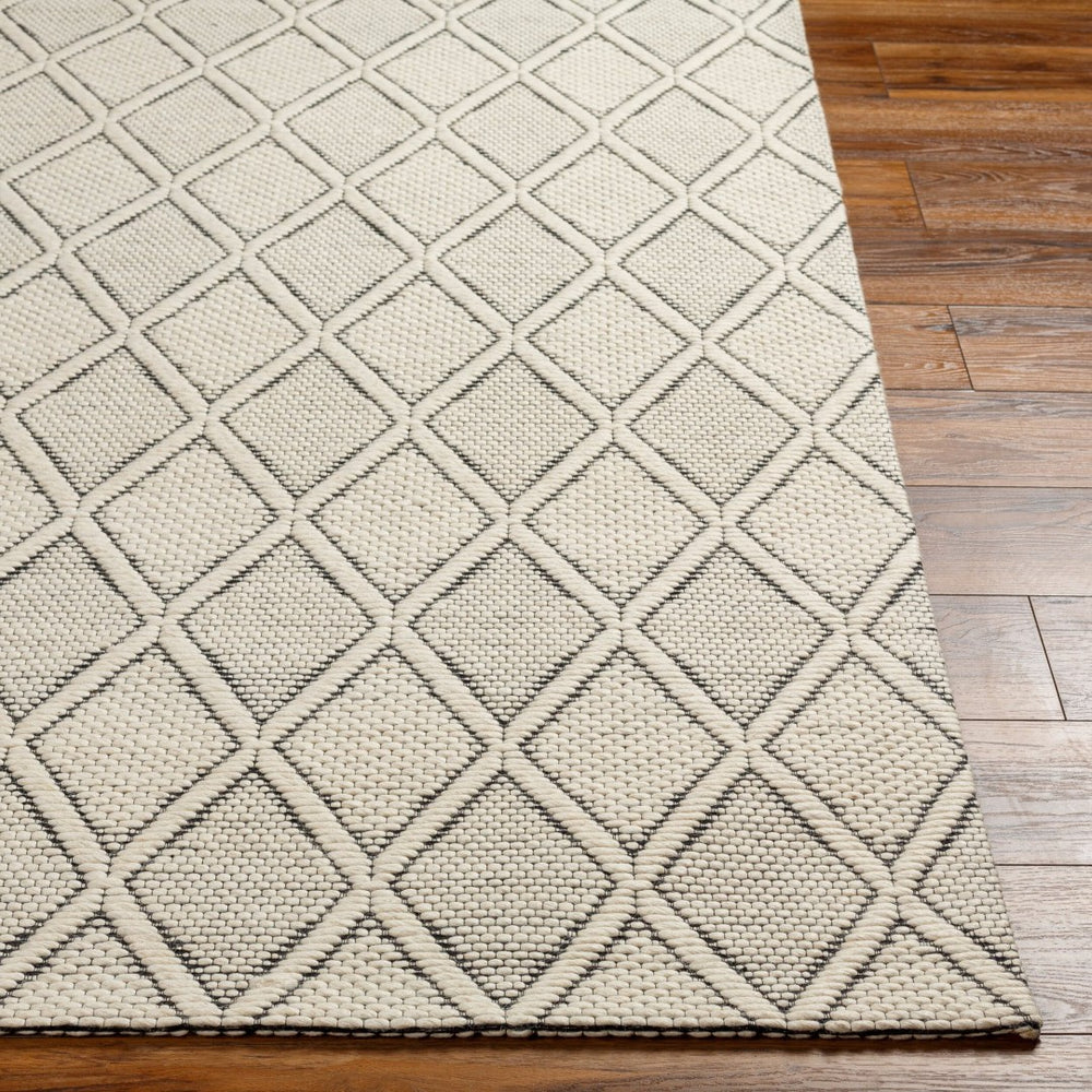 Livabliss Nevada Handwoven Cotton Wool Area Rug Artisan Crafted Plush Accent for Entryway Hallway Cream, Black 27" x 45" NVD2303-2745