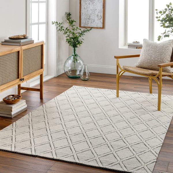 Livabliss Nevada Handwoven Cotton Wool Area Rug Artisan Crafted Plush Accent for Entryway Hallway Cream, Black 27" x 45" NVD2303-2745