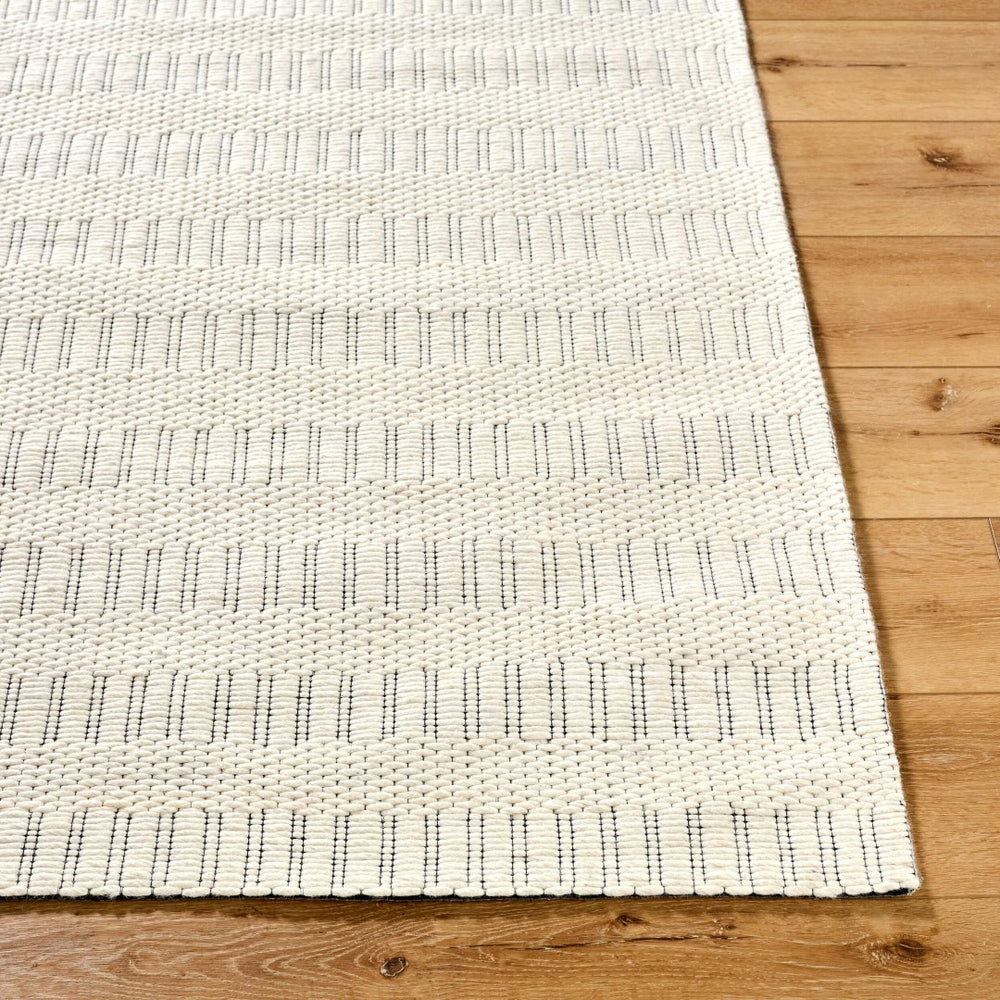 Livabliss Nevada Artisan Cotton Wool Blend High Pile Rug for Bedroom or Reading Nook Decor Cream, Black 8' x 10' NVD2304-810