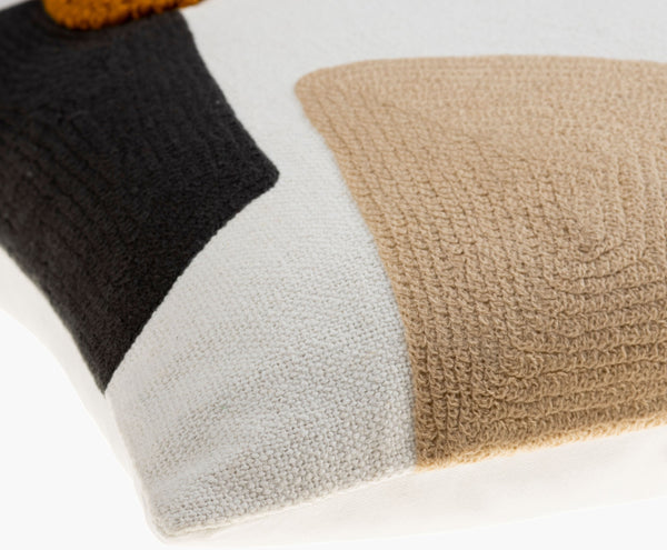 Surya Novel 18” Cotton Accent Pillow - Minimalist Design, Textured Pattern, Perfect For Modern Spaces Cream Cotton,Cotton Nve001-1818d