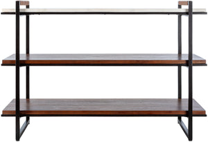 Novelle NVEL-002 28"H x 16"W x 42"D Bookcase NVEL002-281642  Top: White; Base: Metallic - Bronze Surya