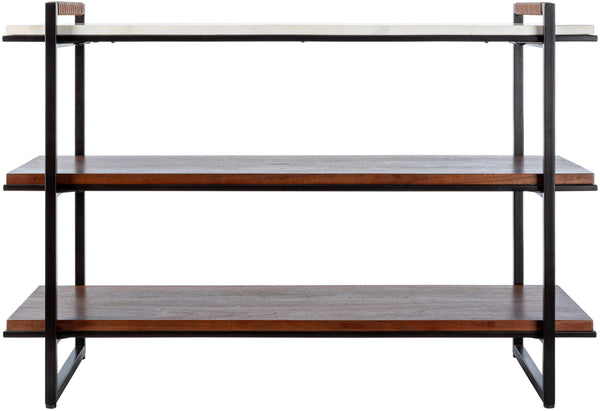 Novelle NVEL-002 28"H x 16"W x 42"D Bookcase NVEL002-281642  Top: White; Base: Metallic - Bronze Surya