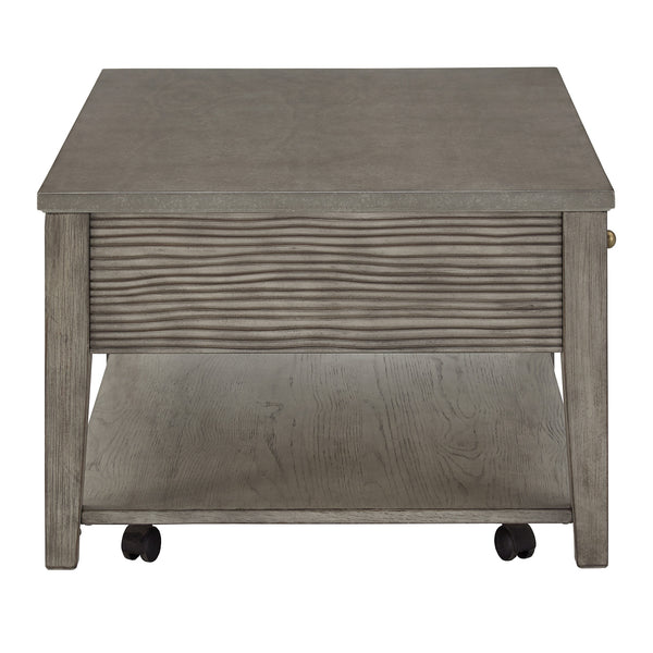 Homelegance By Top-Line Juniper Antique Grey Finish Grey Fiber Cement Table with Self Grey Wood