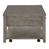 Homelegance By Top-Line Juniper Antique Grey Finish Grey Fiber Cement Table with Self Grey Wood