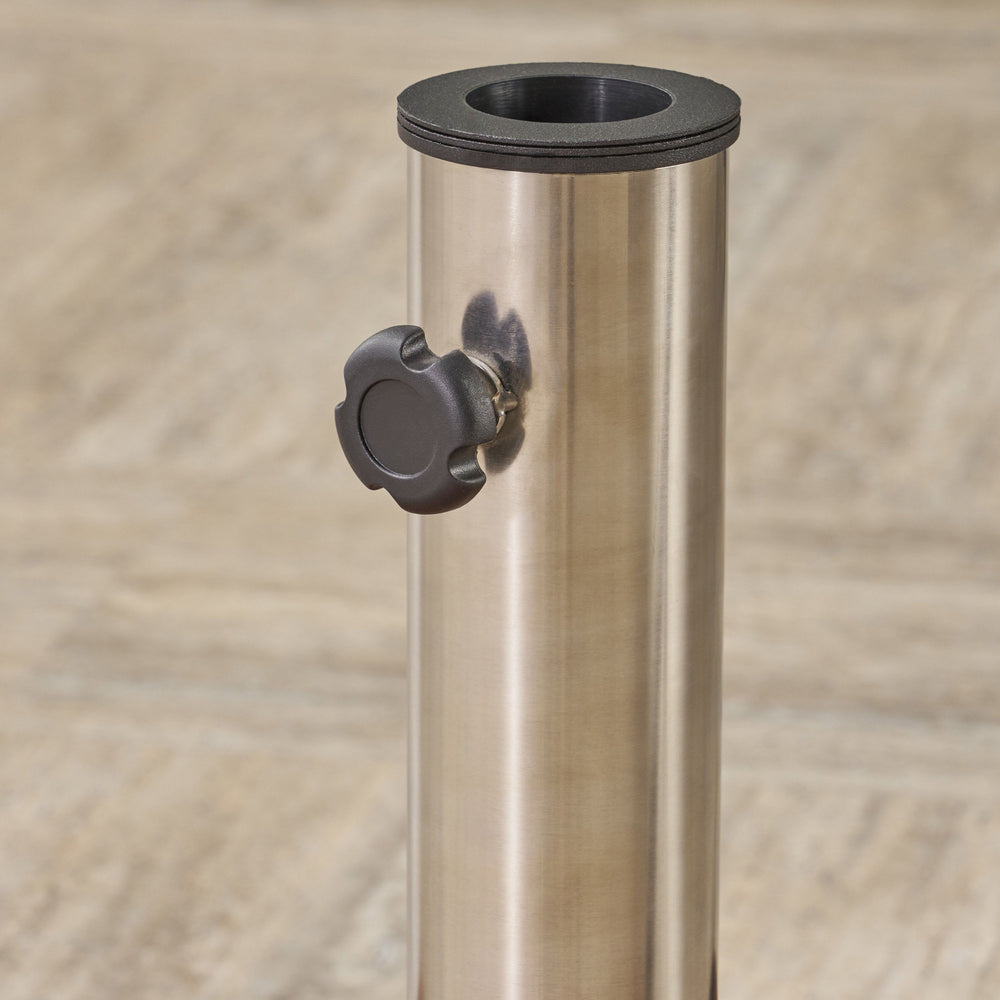 English Elm Christopher Knight Home® - MALDEN Concrete Square Umbrella Base 119 lb Black with Stainless Support Pole for 13ft Canopies 62767.00BLK
