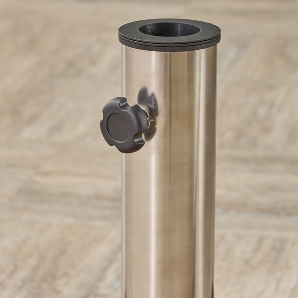 English Elm Christopher Knight Home® - MALDEN Concrete Square Umbrella Base 119 lb Black with Stainless Support Pole for 13ft Canopies 62767.00BLK