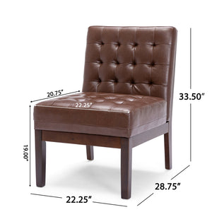 English Elm Accent Chair Waffle Tufted Upholstery Rubberwood Legs Contemporary Living Room Seat 70753.00