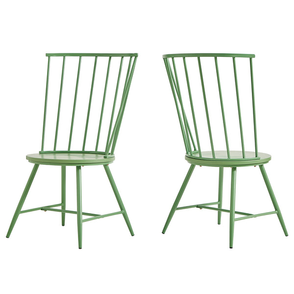 Homelegance By Top-Line Maverick High Back Windsor Classic Dining Chairs (Set of 2) Green Engineered Wood