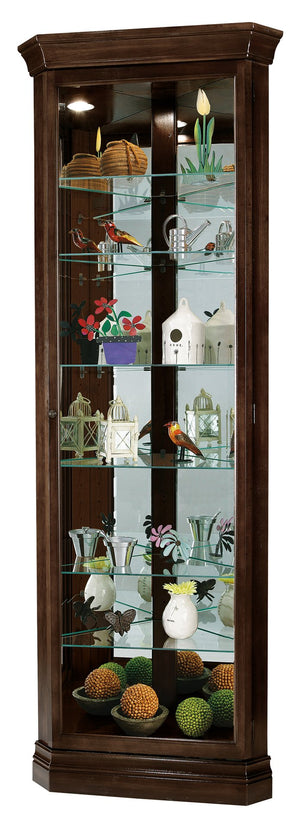 Hekman Furniture 680484 Dustin Curio Cabinet - Elegant Corner Display With Adjustable Glass Shelves & Interior Lighting Espresso Dustin Corner Curio Cabinet 680484