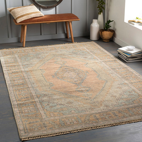 Surya Nirvana 2' X 3' Handmade Wool & Viscose Rug - Modern Vintage Style With Fringe For Timeless Elegance Dusty Coral Wool,Viscose Nvn2300-23