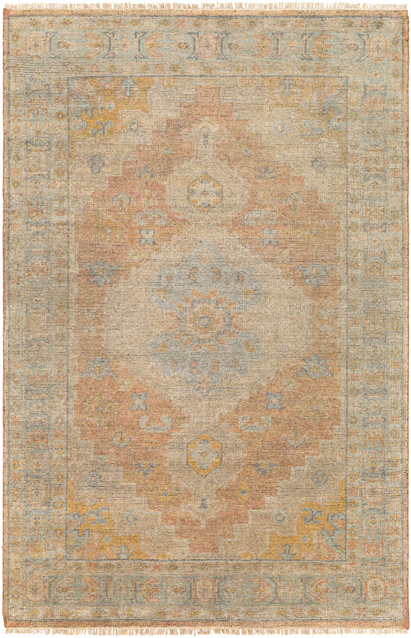 Nirvana NVN-2301 6' x 9' Handmade Rug NVN2301-69  Dusty Coral, Mustard, Beige, Medium Gray, Gray, Charcoal Surya