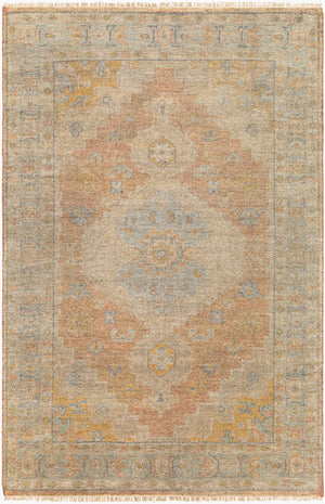Surya Nirvana 2' X 3' Handmade Wool & Viscose Rug - Modern Vintage Style With Fringe For Timeless Elegance Dusty Coral Wool,Viscose Nvn2301-23