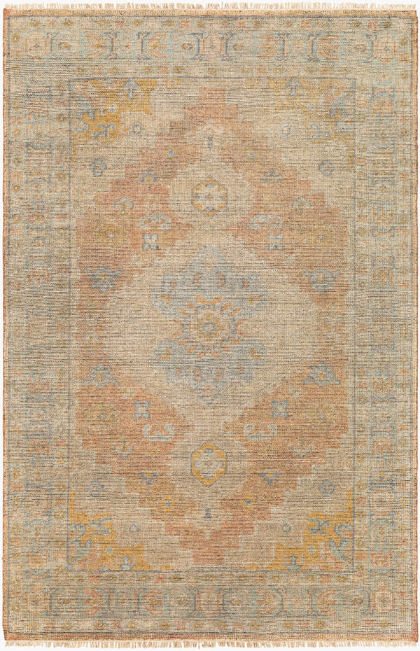 Surya Nirvana 2' X 3' Handmade Wool & Viscose Rug - Modern Vintage Style With Fringe For Timeless Elegance Dusty Coral Wool,Viscose Nvn2301-23