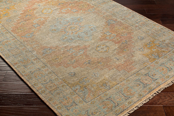 Nirvana NVN-2301 8' x 10' Handmade Rug NVN2301-810  Dusty Coral, Mustard, Beige, Medium Gray, Gray, Charcoal Surya
